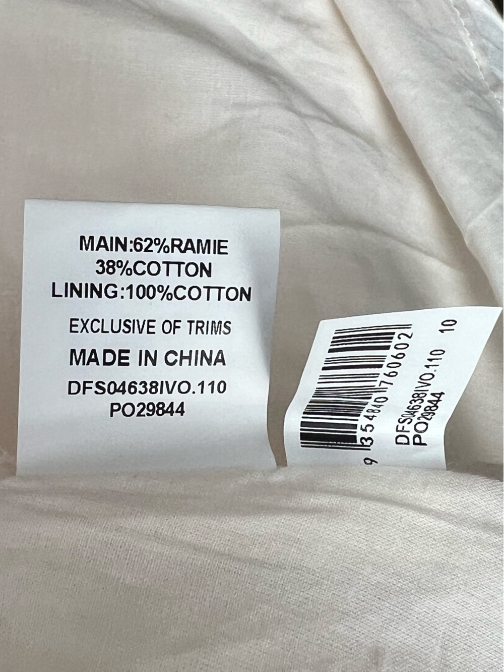 NWT DISSH Casey Ivory Crinkle Ramie Top Square Neck Cami US 6 - Picture 10 of 11